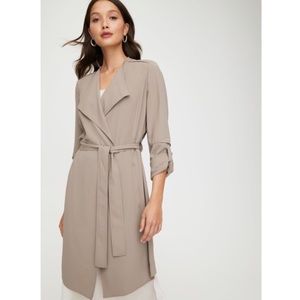 ARITZIA BABATON QUINCEY FLOWY TAUPE TRENCH COAT size XS